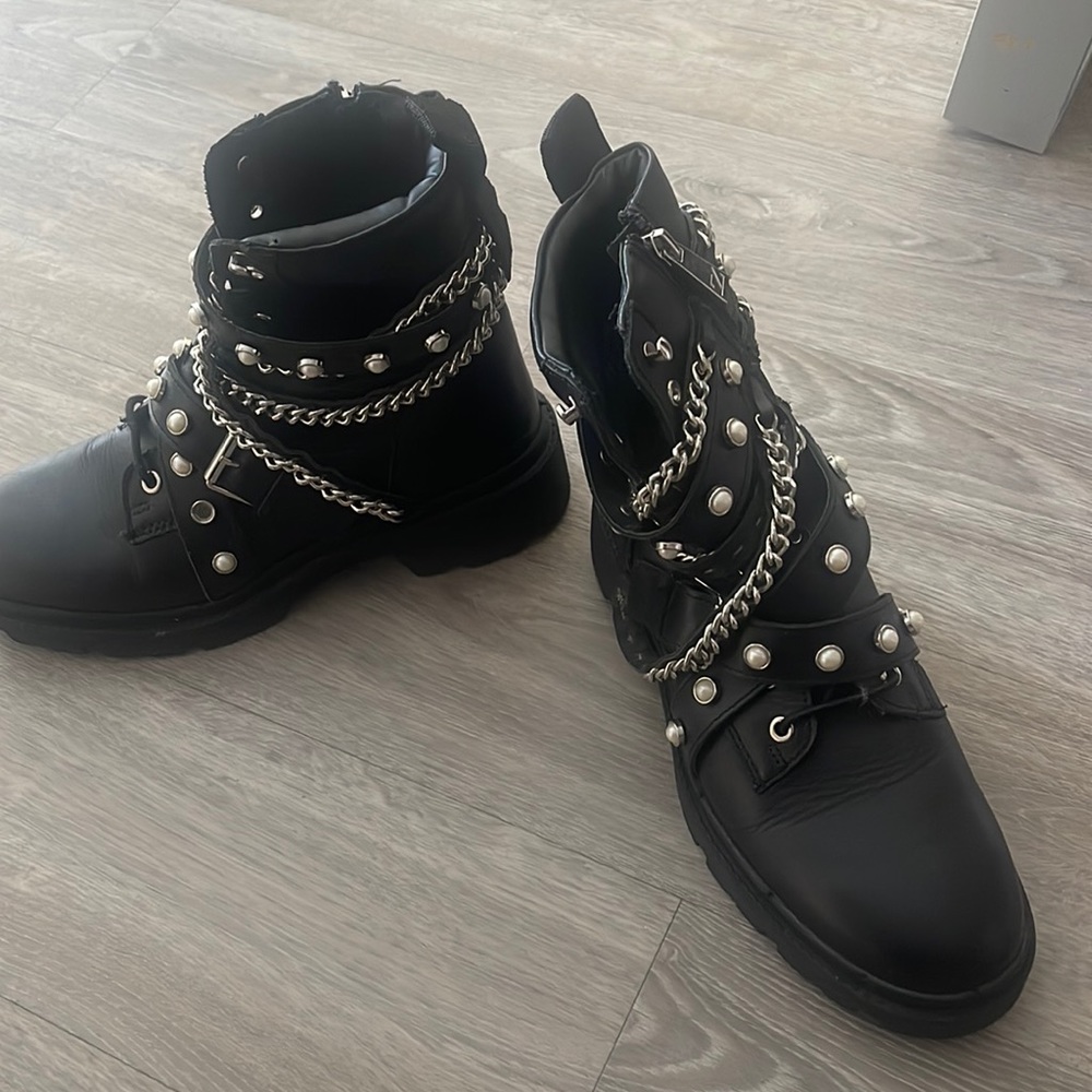 NEW Black Zara Combat Boots